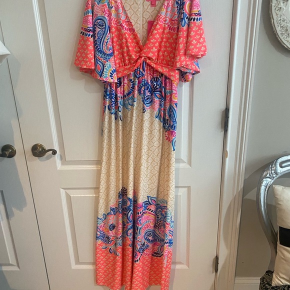 Lilly Pulitzer Vibrant Pink and Orange Dress NWT sells $248.New on tag - Picture 2 of 7